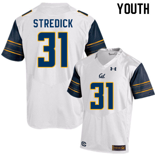 Youth #31 Ashton Stredick Cal Bears College Football Jerseys Sale-White - Click Image to Close